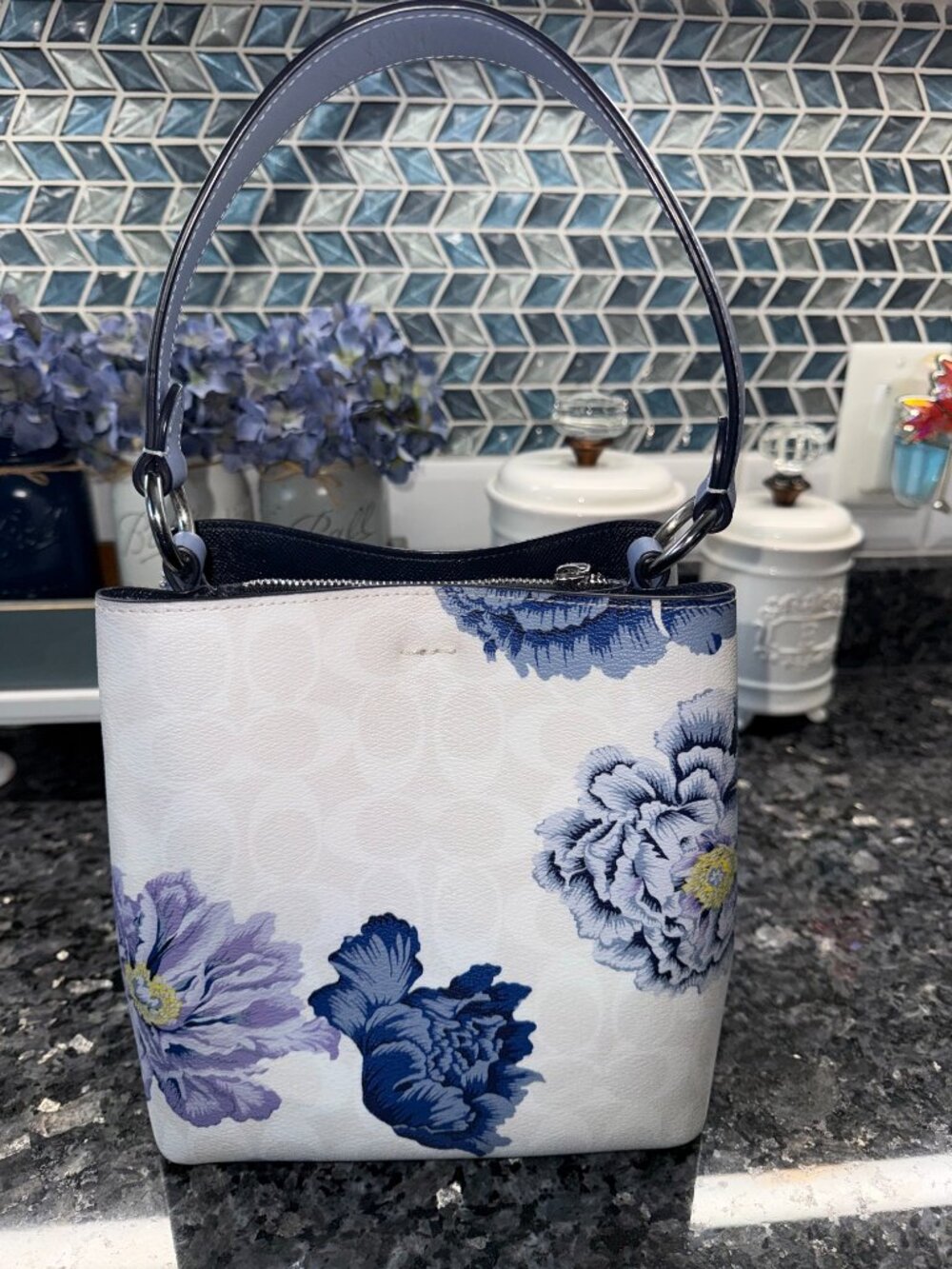 Coach Small Town Bucket Bag in Signature Canvas with Kaffe Fassett & Wallet - Picture 2 of 16